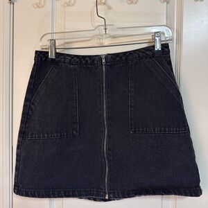 Refuge Black Mini Denim Skirt